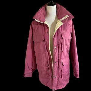 Woolrich  Vintage Women’s Wildberry Pink Jacket with Multiple Pockets